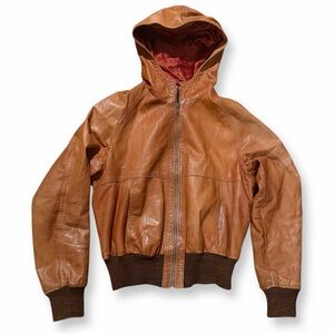 Vintage the Comstock Load Genuine Brown Tan Leather Bomber Jacket Fits Medium